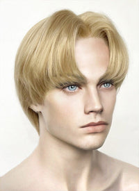 Light Ash Blonde Straight Lace Front Synthetic Men's Wig LF6020