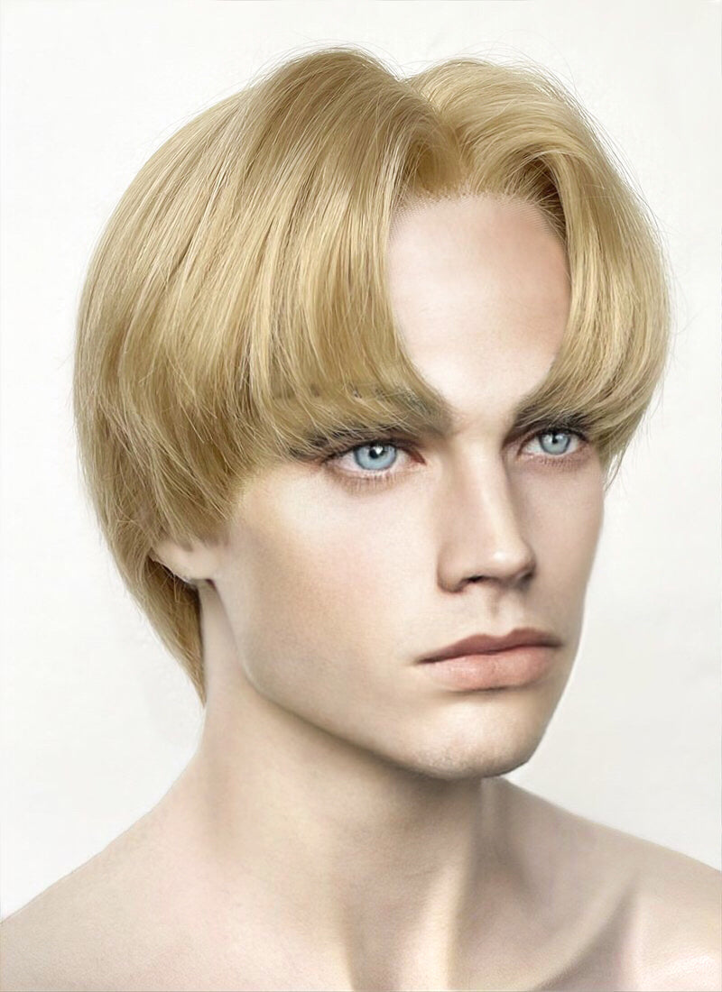 Light Ash Blonde Straight Lace Front Synthetic Men's Wig LF6020