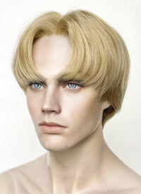 Light Ash Blonde Straight Lace Front Synthetic Men's Wig LF6020