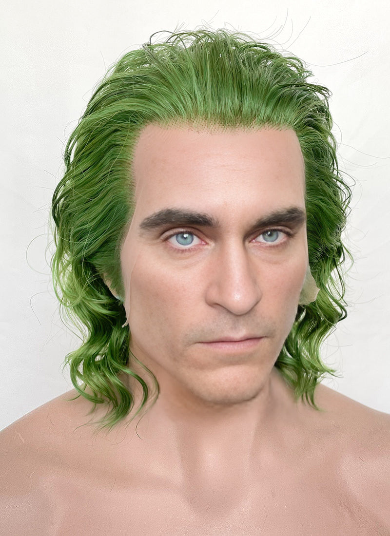 Joker 2 Arthur Fleck Green Wavy Lace Front Synthetic Men's Wig LF6070