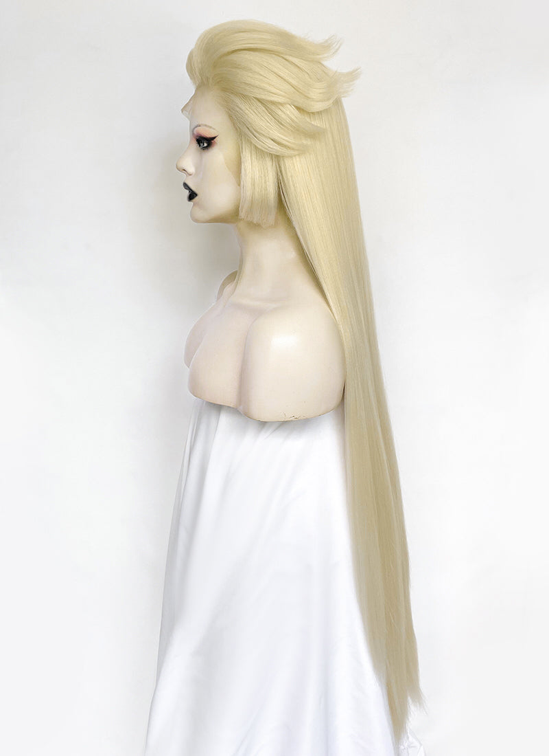 Hazbin Hotel Lilith Light Blonde Yaki Straight Lace Front Synthetic Wig LF6071