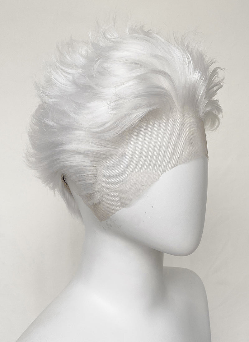 White Wavy Lace Front Synthetic Men's Wig LF6077