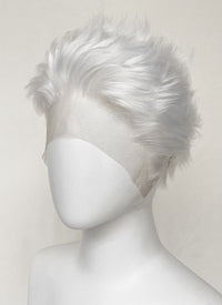 White Wavy Lace Front Synthetic Men's Wig LF6077