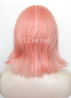 Pink Curtain Bangs Straight Flip Lace Front Synthetic Wig LF6079