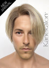 One Piece Sanji Straight Blonde With Brown Roots 13" x 6" Lace Top Kanekalon Synthetic Men's Wig LF6084