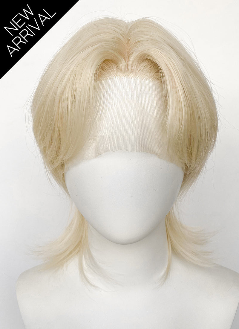 Light Blonde Wolf Cut Lace Front Synthetic Men's Wig LF6085