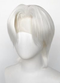 Pure White Straight Lace Front Synthetic Men's Wig LF6086