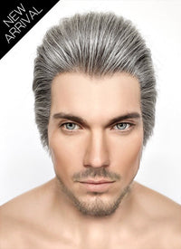 Wish King Magnifico Straight Mixed Grey Lace Front Synthetic Men's Wig LF6090