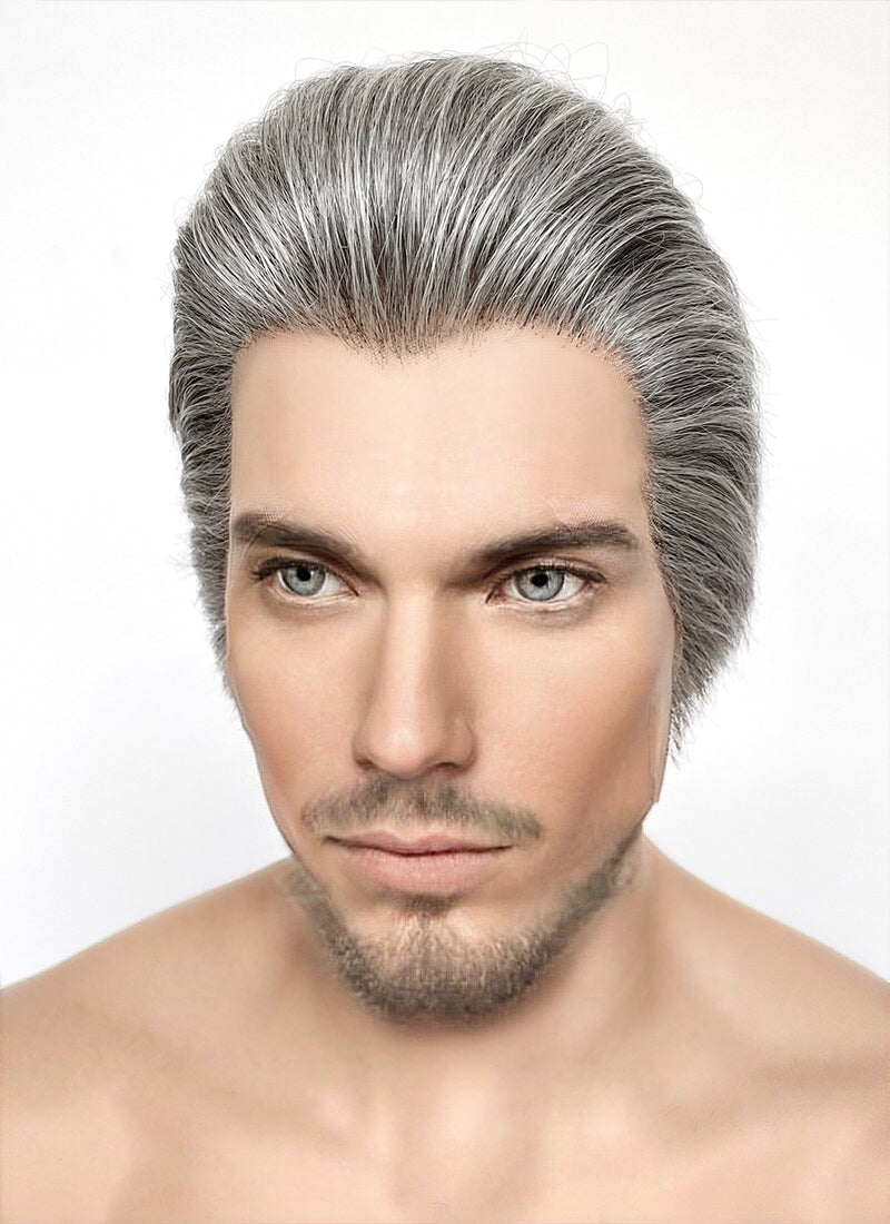 Wish King Magnifico Straight Mixed Grey Lace Front Synthetic Men's Wig LF6090