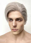 Pastel Grey Blonde Straight Lace Front Synthetic Men's Wig LF6092