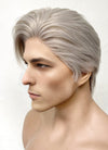 Pastel Grey Blonde Straight Lace Front Synthetic Men's Wig LF6092