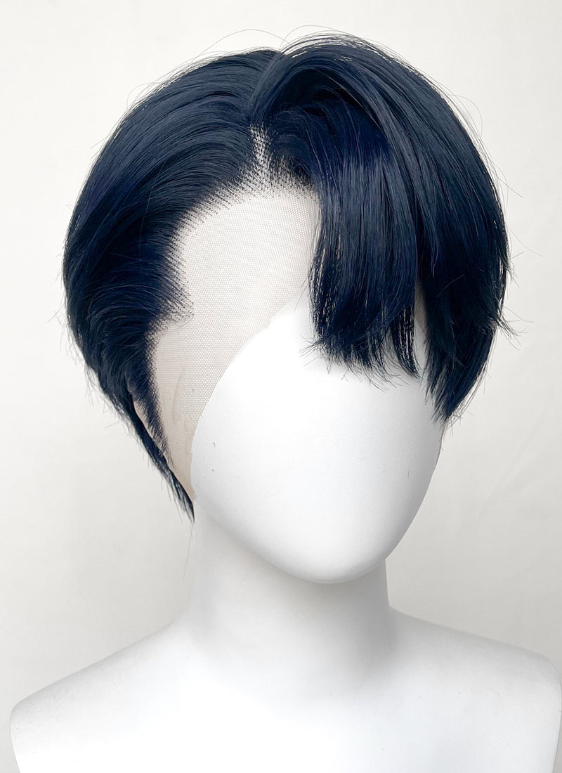 Dark Blue Straight Lace Front Synthetic Men's Wig LF6093