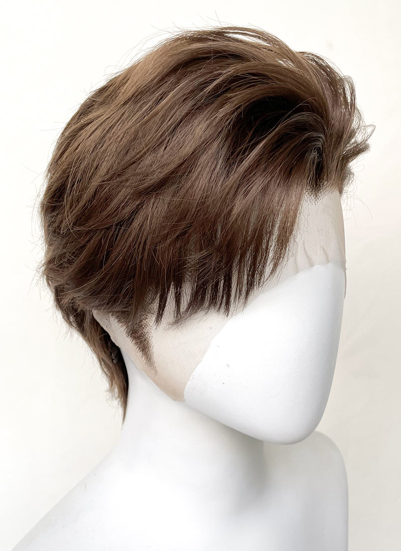 Brunette Straight Lace Front Synthetic Men's Wig LF6095