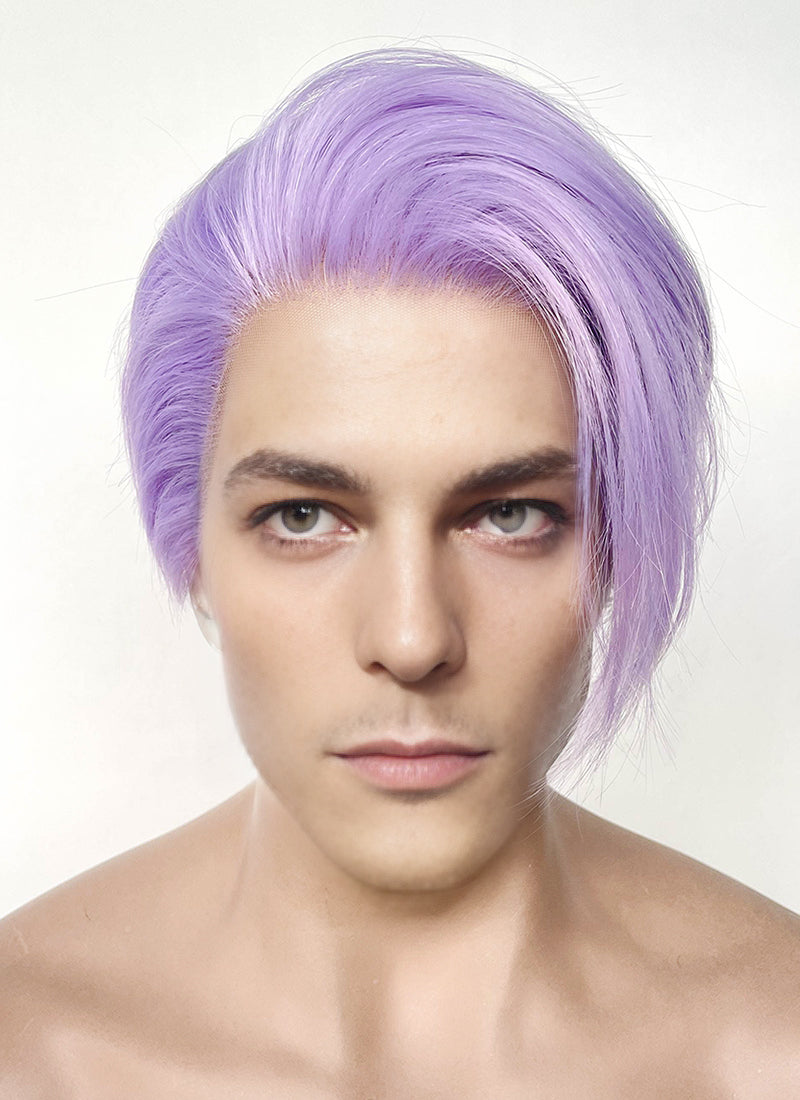 Pastel Purple Straight Lace Front Synthetic Men's Wig LF6100