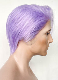 Pastel Purple Straight Lace Front Synthetic Men's Wig LF6100