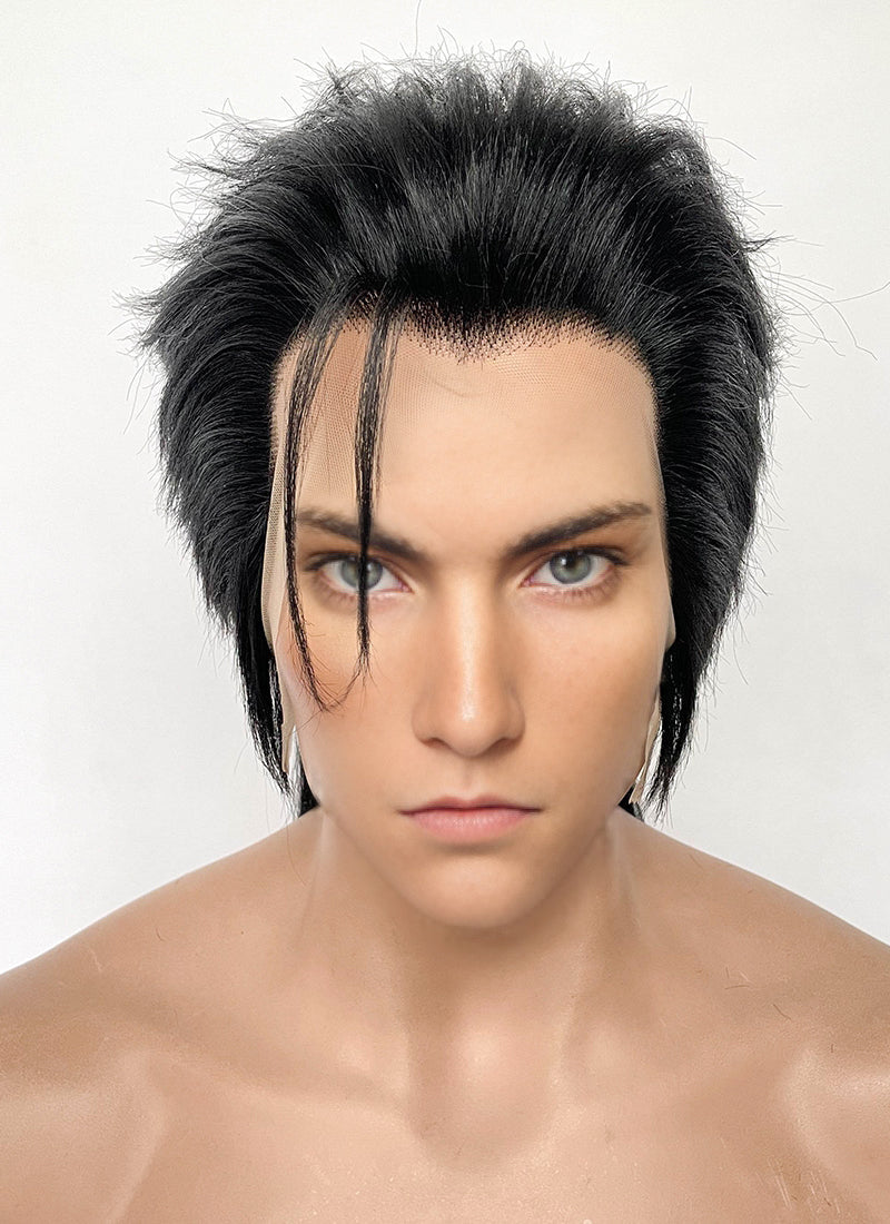 Final Fantasy VII Zack Fair Natural Black Yaki Straight Lace Front Synthetic Men's Wig LF6107