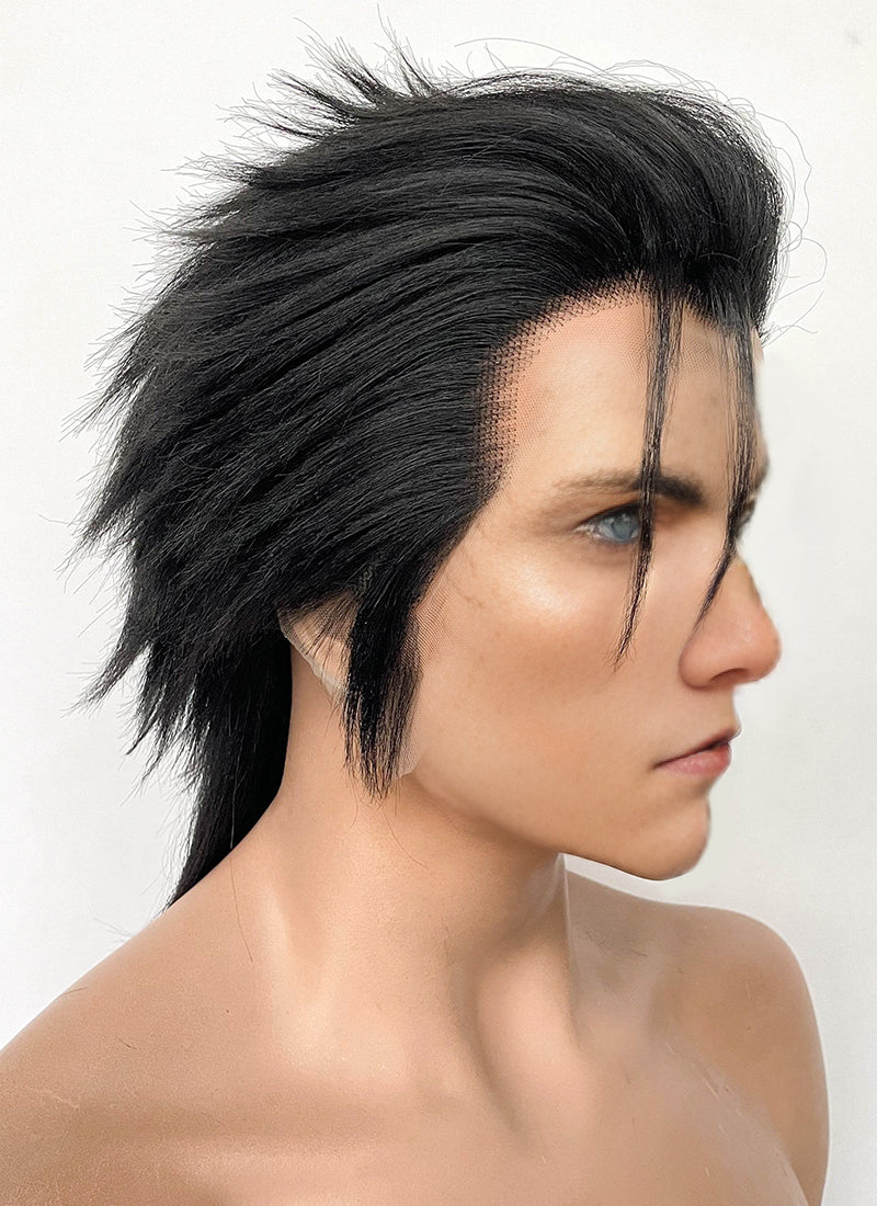 Final Fantasy VII Zack Fair Natural Black Yaki Straight Lace Front Synthetic Men's Wig LF6107