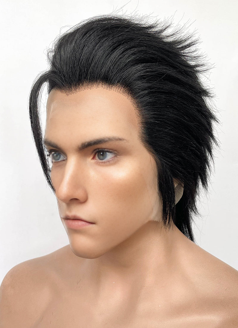 Final Fantasy VII Zack Fair Natural Black Yaki Straight Lace Front Synthetic Men's Wig LF6107