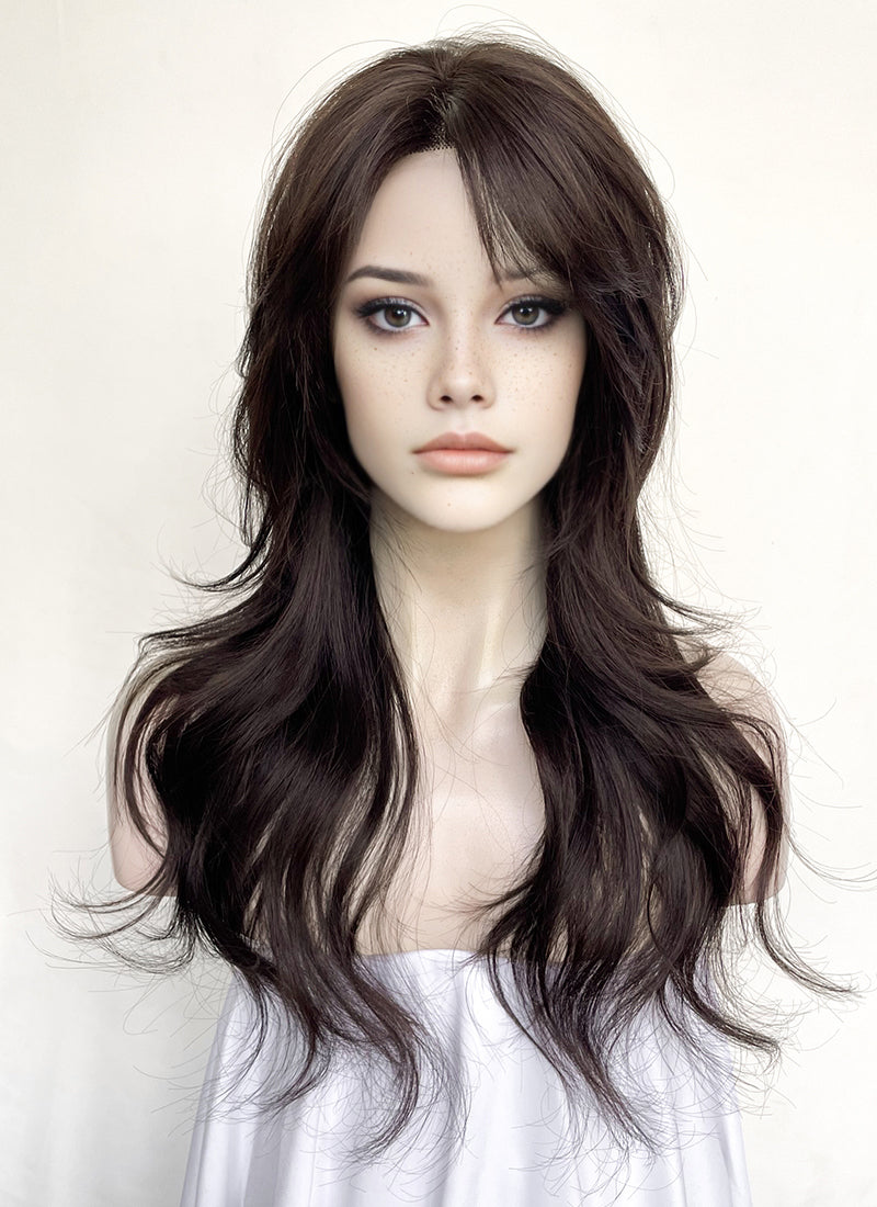 Brunette Wavy Lace Front Synthetic Hair Wig LF8004