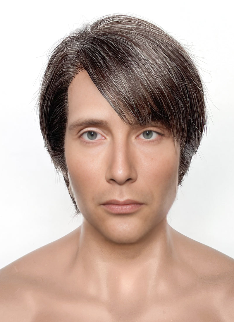 Hannibal Dr. Hannibal Lecter Straight Mixed Brown Lace Front Synthetic Men's Wig LF8006