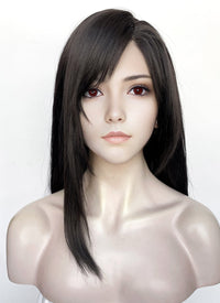 Final Fantasy VII Remake Tifa Lockhart Straight Yaki Natural Black Lace Front Synthetic Wig LF8007