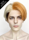 Brown Mixed Blonde Copper Straight Lace Front Synthetic Men's Wig LF8027