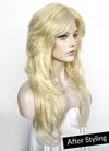 Blonde Curtain Bangs Straight Lace Front Synthetic Wig LF8029