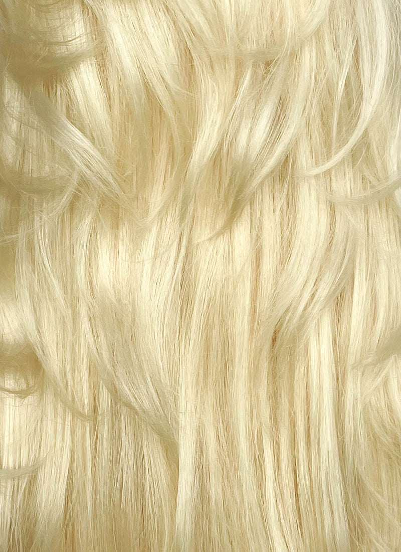 Blonde Curtain Bangs Straight Lace Front Synthetic Wig LF8029