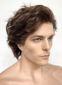 Brunette Wavy Lace Front Synthetic Men's Wig LF8032