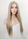 Ash Blonde Straight Lace Front Synthetic Wig LFK5536