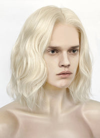 House of the Dragon King Aegon ll Targaryen Platinum Blonde Wavy Lace Front Synthetic Men's Wig LFK5561