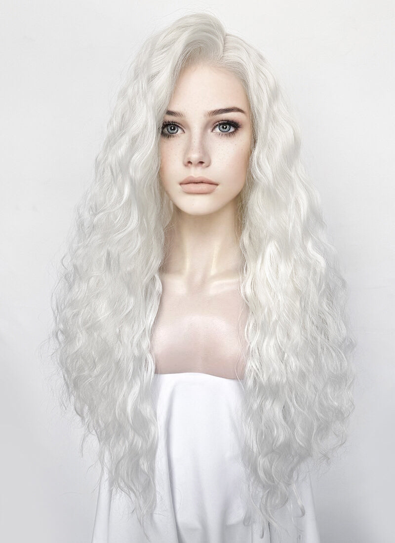 White Wavy Lace Front Synthetic Hair Wig LFK5564