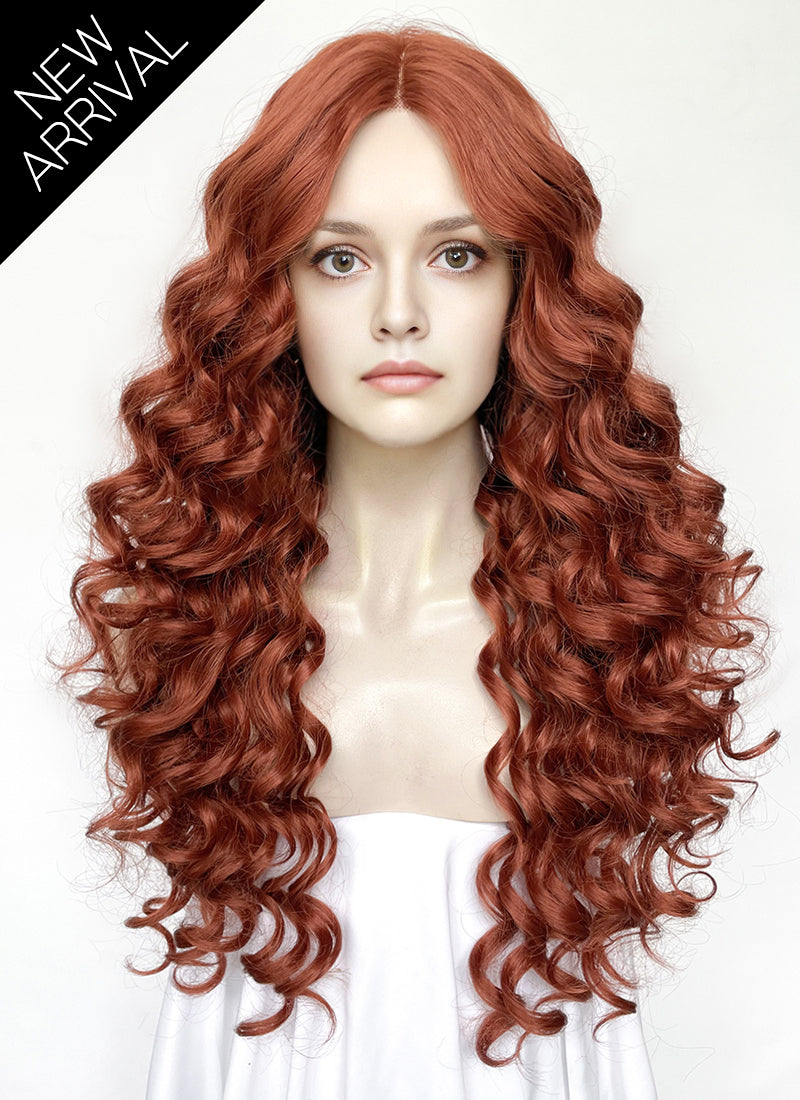 House of the Dragon Queen Alicent Auburn Curly Lace Front Synthetic Wig LFK5567