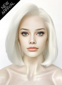 Platinum Blonde Straight Bob Lace Front Synthetic Wig LFK5568