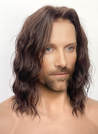 The Lord of the Rings Aragorn Brown Wavy Lace Front Synthetic Men's Wig LFK5569