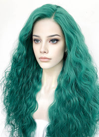 Green Curly Lace Front Synthetic Wig LFK5573