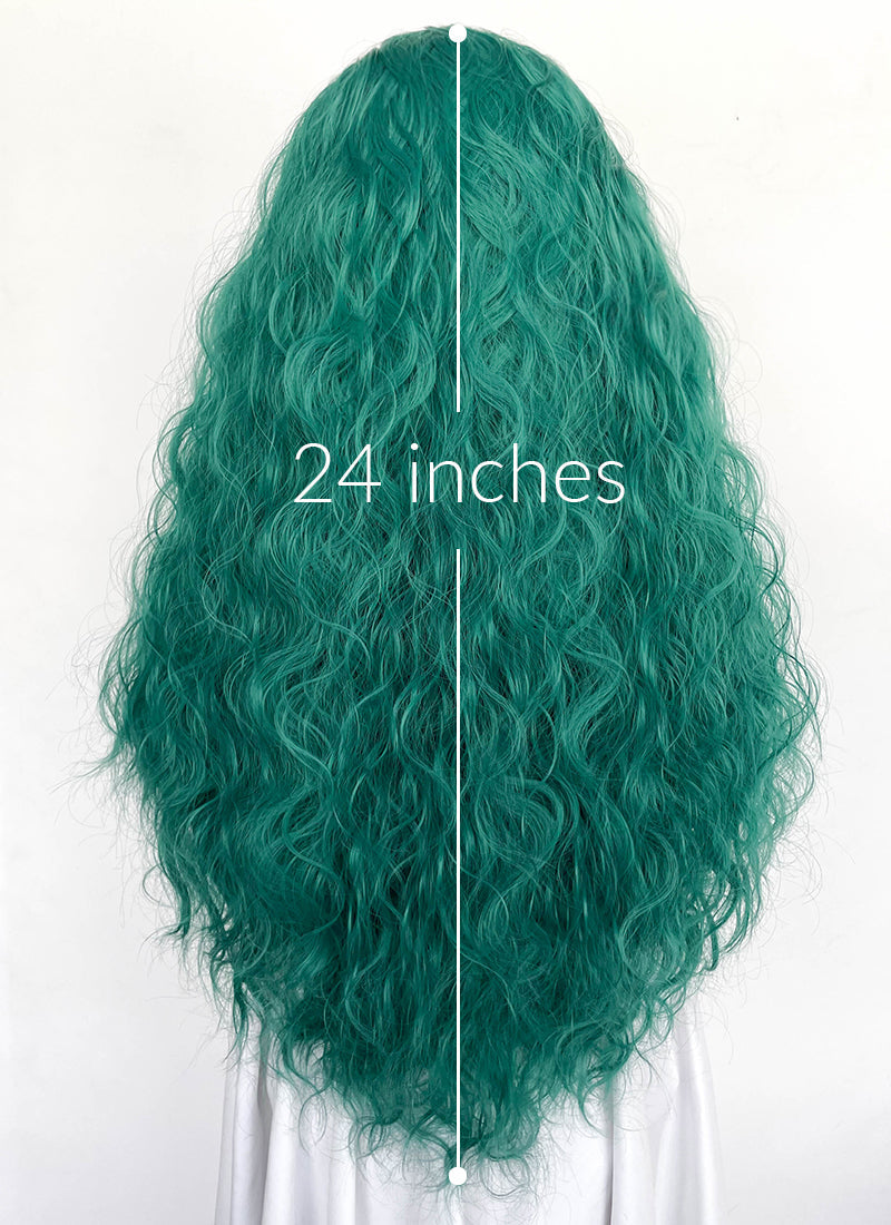 Green Curly Lace Front Synthetic Wig LFK5573