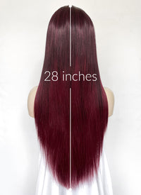 Two Tone Burgundy Straight 13" x 6" Lace Top Kanekalon Synthetic Hair Wig LFS036