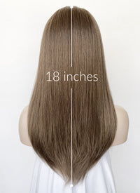 Brown Straight  13" x 6" Lace Top Kanekalon Synthetic Wig LFS041