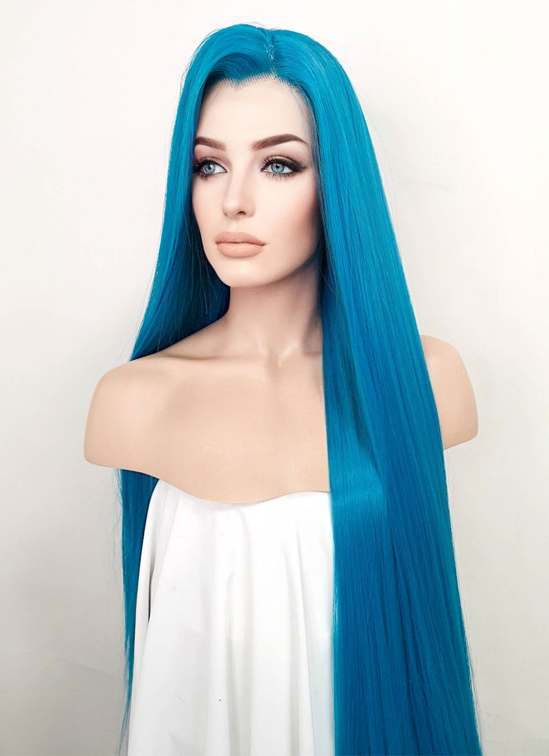 Wowfactor Blue popular ombre lace front wig teal