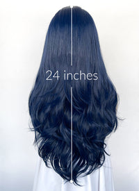 Blue Wavy Lace Front Synthetic Wig LN6040