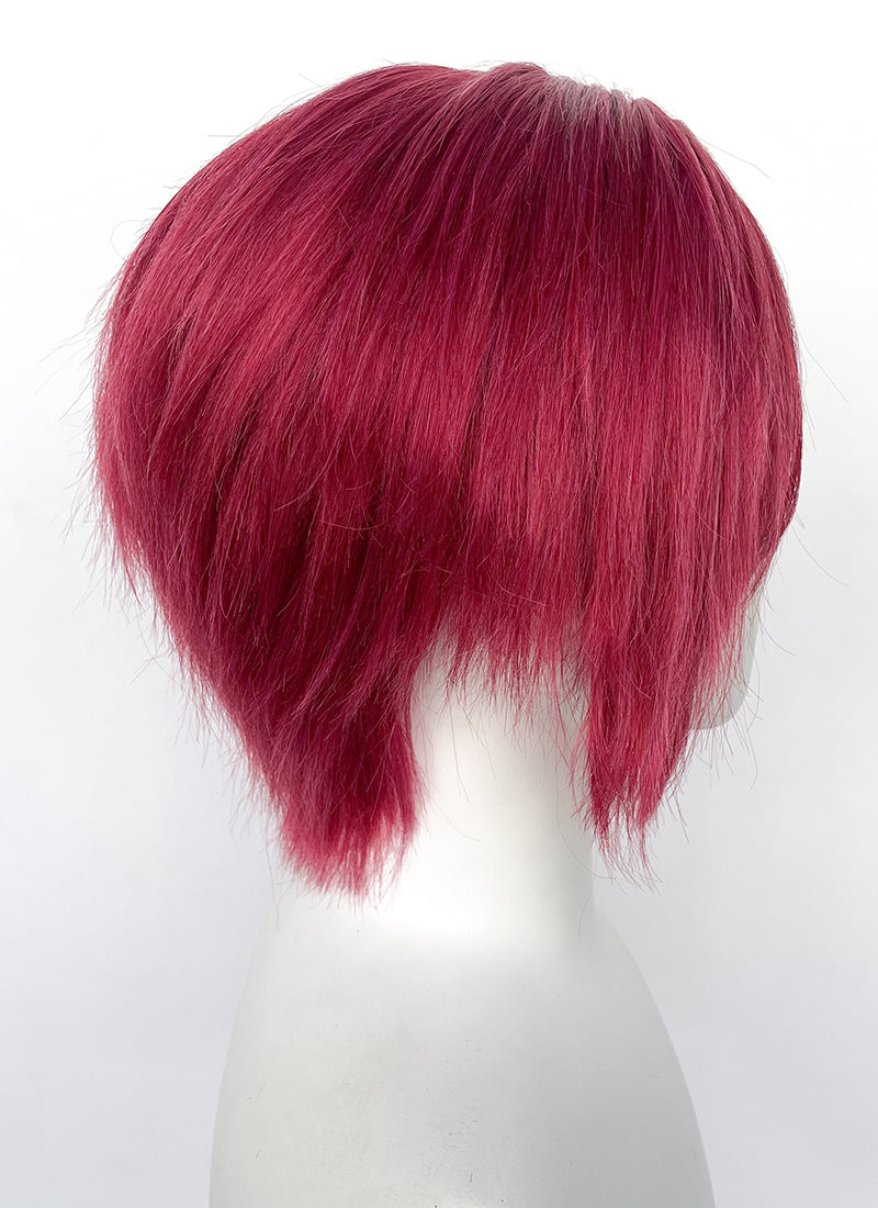 League of Legends LOL Arcane Vi Two Tone Red Straight Lace Front Synthetic Wig LN6041