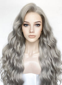 Grey Wavy Lace Front Synthetic Wig LW4043