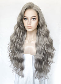 Grey Wavy Lace Front Synthetic Wig LW4043