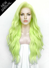 Pastel Chartreuse Wavy Lace Front Synthetic Hair Wig LW4044