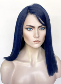 League of Legends LOL Arcane Caitlyn Kiramman Dark Blue Straight Lace Front Synthetic Wig LW4046