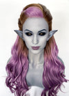 Baldur's Gate 3 Alfira Wavy Brown Mixed Purple Lace Front Synthetic Wig LW4047