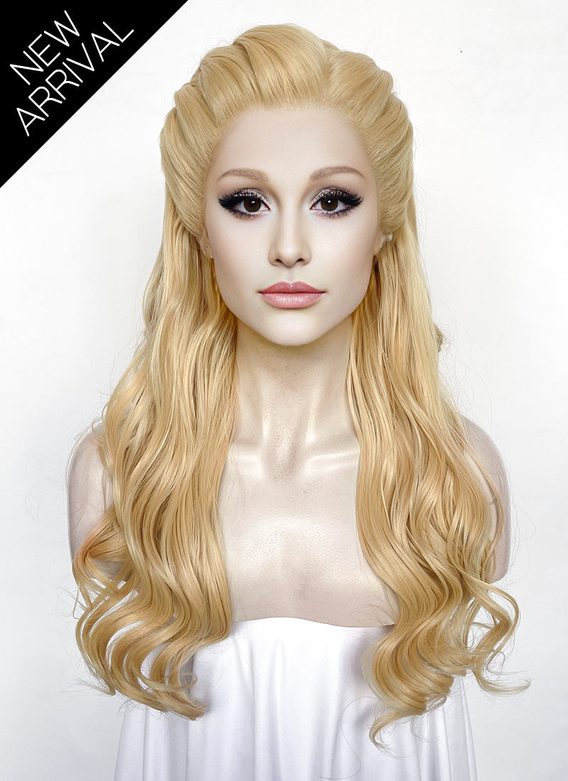 Wicked Glinda Blonde Wavy Lace Front Synthetic Hair Wig LW4048