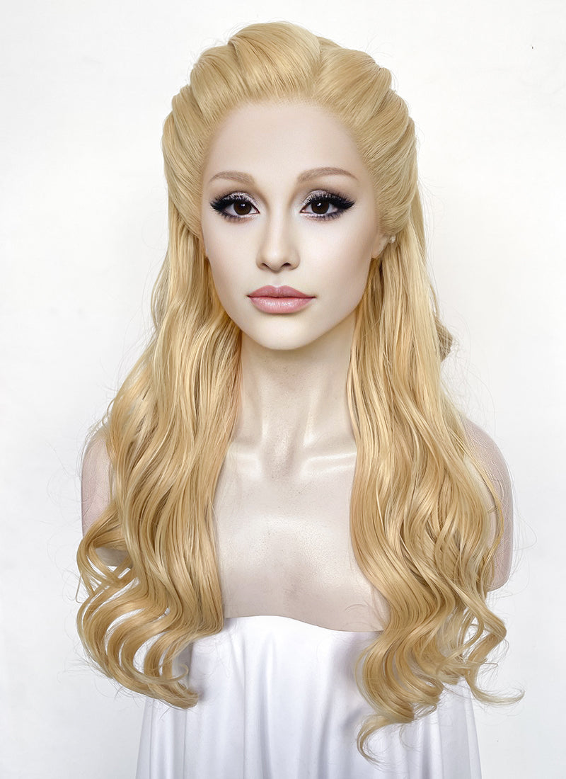 Wicked Glinda Blonde Wavy Lace Front Synthetic Hair Wig LW4048