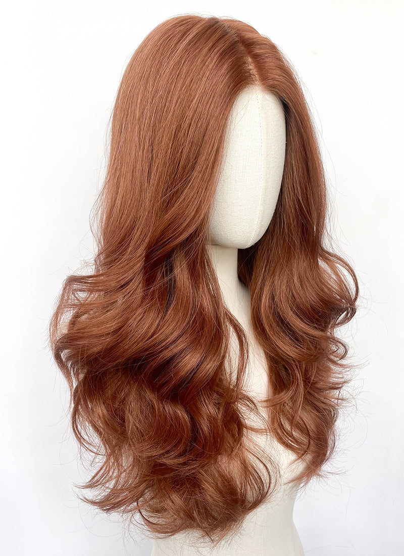 Auburn Wavy Mono Top Lace Wig MN004